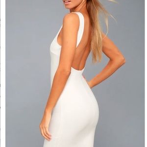 Lulu's Like A Lady White Backless Midi Dress - New With Tags